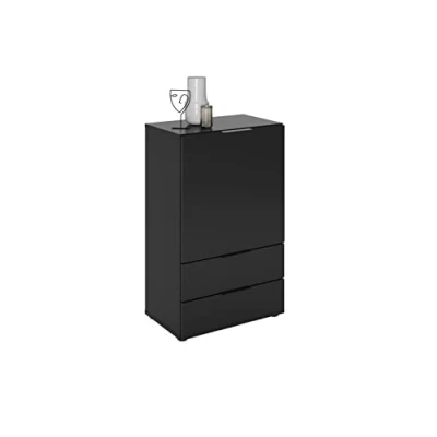 Afbeelding van FMD Kast met lade en deuren 49,7x31,7x81,3 cm zwart