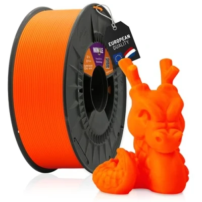 Afbeelding van WINKLE PLA HD fluorescerend filament, elektrisch oranje, 3D printerfilament, 1,75 mm, 1 kg, maatnauwkeurigheid, fluorescerende look, spoel met kg
