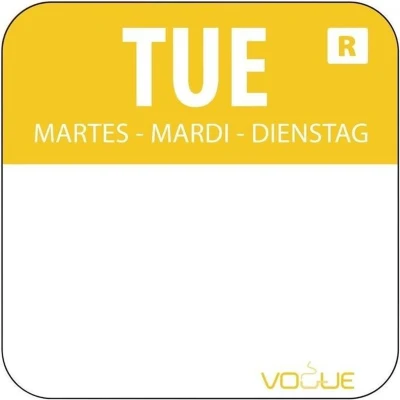 Afbeelding van Vogue afneembare voedseletiketten dinsdag kleurcode geel (1000 stuks)