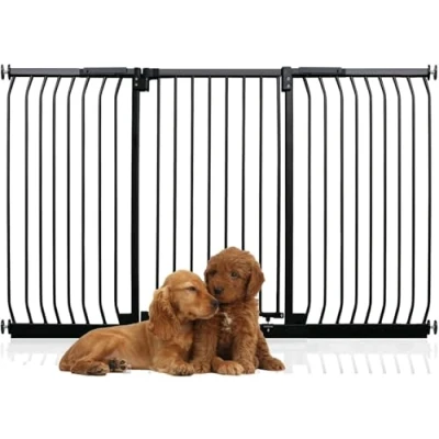 Afbeelding van Bettacare Extra Tall Elite Hondenhek, 188cm 197cm, Mat Zwart, Hoog 100cm in Hoogte, Druk Montage Hek voor Honden en Puppy&#039;s, Huisdier Hond Barrière, Eenvoudige Installatie