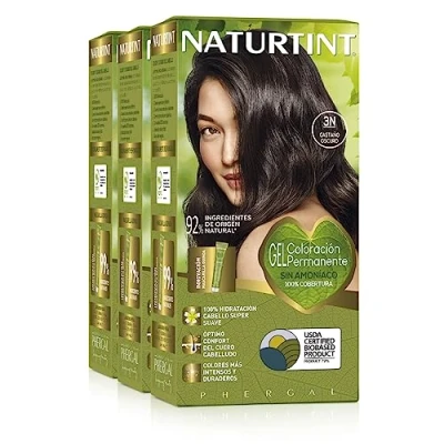 Afbeelding van Naturtint Biobased Ammoniakvrije kleuring 100% grijsdekking Plantaardige ingrediënten Natuurlijke en langhoudende kleur 3N Donkerbruin Pak van 3