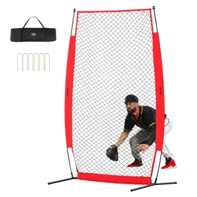Afbeelding van VEVOR I Screen Baseball voor Batting Cage, 7 x 4 ft honkbal &amp; softbal veiligheidsscherm, bodyprotector draagbaar slagscherm met draagtas en grondpalen, werpennet werpers bescherming