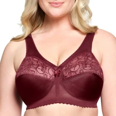 Afbeelding van Glamorise Beugel BH, Dames, Maat: 85F, Bordeaux