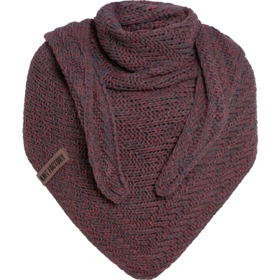 Afbeelding van Knit Factory Sally Halsdoek, Dames, Maat: One Size, Anthracite stone red