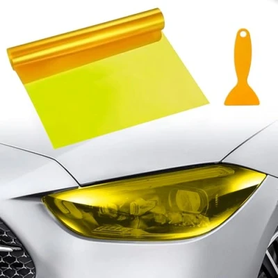 Afbeelding van VBGURR Auto Koplamp Tint, Tint voor Waterdichte Film Achterlicht 30 X 120 cm (Geel)