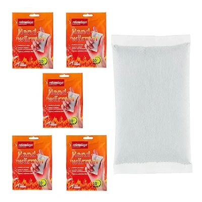 Afbeelding van Relaxdays handwarmers voor handschoenen en jaszakken set winter 10 uur lang warm Pak van 5