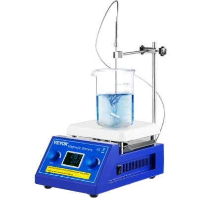Afbeelding van VEVOR verwarmingsplaat, magneetroerder, 500 W, laboratoriumroerder, 5 l, magnetische 2000 omw/min, verwarmingsroerder, standaard incl. thermostaat, led,