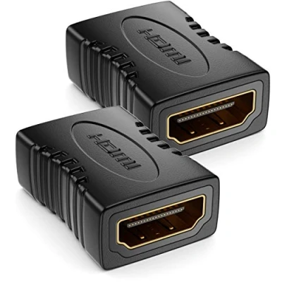 Afbeelding van deleyCON 2x HDMI Adapter Koppeling Connector Standaard Bus Type A 4K Ultra HD UHD 3D Full 1080p HDR ARC High Speed met Ethernet