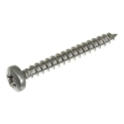 Afbeelding van SECCARO Spaanplaatschroef halfronde kop 4 x 35 mm, roestvrij staal V2A VA A2, houtschroef met volledige schroefdraad, kruiskop/PZ, 200 stuks
