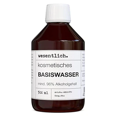 Afbeelding van Cosmetische basiswater 500ml, minstens 96% alcohol, voor het maken van doe zelf cosmetica wesentlich.
