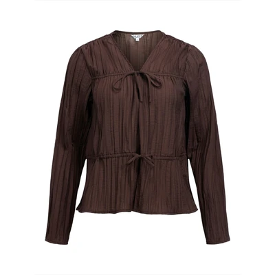 Afbeelding van OBJECT Blouse chocoladebruin