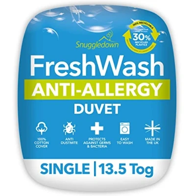 Afbeelding van Snuggledown Freshwash Anti Allergie Eenpersoonsdekbed 13,5 Tog Winterdekbed Eenpersoonsbed