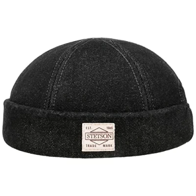 Afbeelding van Stetson New Denim Dockermuts Heren Made in the EU docker cap Dockermutsen voor Zomer/Winter L (58 59 cm) zwart