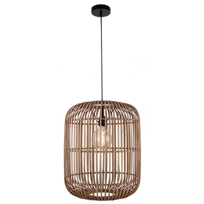 Afbeelding van Brilliant Woodrow hanglamp 45cm lichtbruin, bamboe/metaal, 1x A60, E27, 60 W