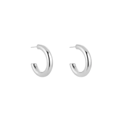 Afbeelding van Bijoutheek Oorknoppen Open Hoop Bold Zilver
