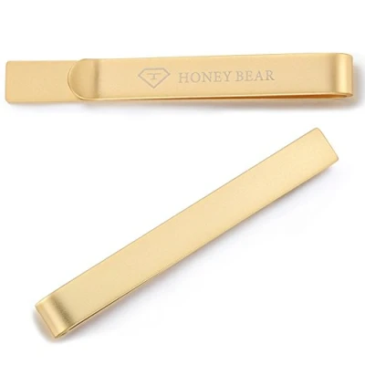 Afbeelding van HONEY BEAR 5,4 cm heren glanzend zilver dasspeld roestvrij staal stropdas clip, staal, zonder steen