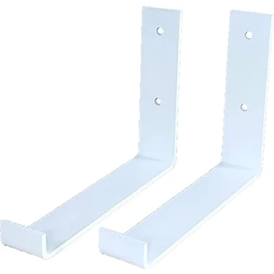 Afbeelding van GoudmetHout Industriële Plankdragers L vorm Up 20 cm Staal Mat Wit 4 x 15 Plankendrager