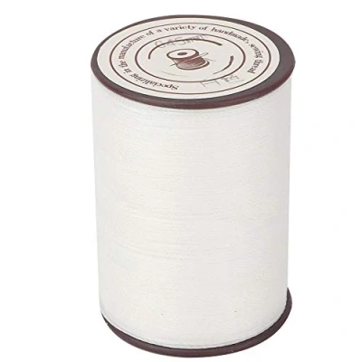 Afbeelding van 0,45 mm leer gewaxte draad koord polyester voor DIY project halsketting armband handwerk maken 160 m/rol [wit] naaldinrijger