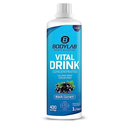 Afbeelding van Bodylab24 Vital Drink Concentrated Zwarte Bes 1000ml, drinkconcentraat suikervrij, zero siroop, met vitaminen en l carnitine, sportdrank weinig calorieën