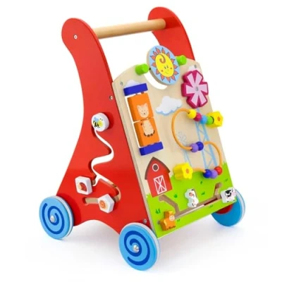 Afbeelding van Viga Activity Walker Multicolor Houten Loopwagen 50950