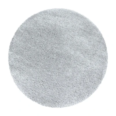 Afbeelding van Rond Vloerkleed Shine Shaggy Zilver 80cm 123vloerkleed.nl is de online webshop voor vloerkleden en woonaccessoires.