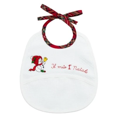Afbeelding van Filet Eerste kerstslabbetje om te borduren, Wit, eenheidsmaat voor kinderen, One size