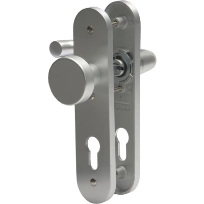 Afbeelding van Nemef Binnendeurslag F1 Knop kruk 3253FP/B aluminium 72 mm