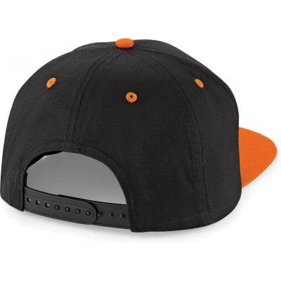 Afbeelding van Beechfield 5 Panel Contrast Snapback Cap B610C Black / Orange