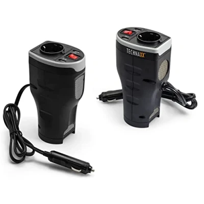 Afbeelding van Technaxx TE13 Omvormer 200 W 12 V/DC 230 V/AC, 5 Past in bekerhouder