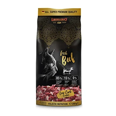 Afbeelding van Leonardo Fresh Beef &amp; Poultry Kattenvoer, droogvoer met 85% vers vlees voor katten, compleet voer volwassen katten van alle rassen vanaf 1 jaar