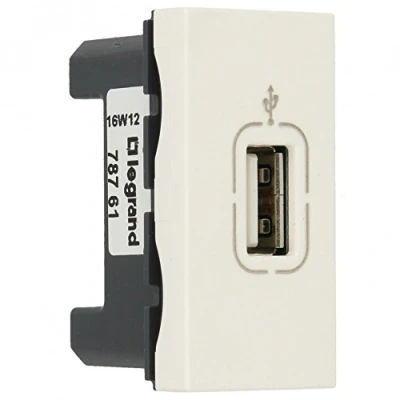 Afbeelding van Legrand data aansluiting usb mosaic met schroefverbinding 1module wit 078761