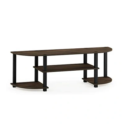 Afbeelding van Furinno Turn S Tube Breed TV Entertainment Center, Columbia Walnoot/Zwart