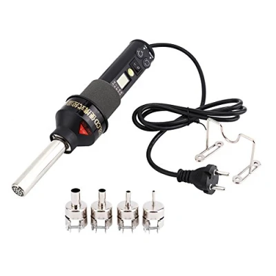 Afbeelding van 450 W instelbaar mini heteluchtpistool, heteluchtventilator, desoldeerstation, met 4 x sproeiers en 1 houder, lcd display