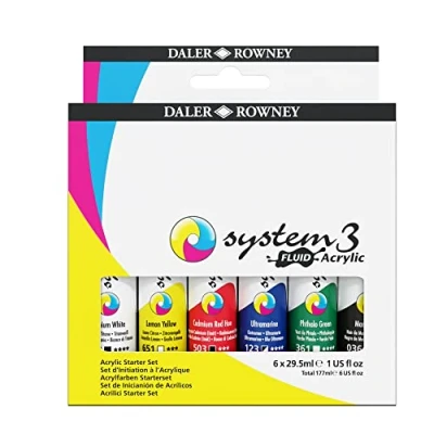 Afbeelding van Daler Rowney System3 Acrylvloeistofset, fles, 6 x 29,5 ml
