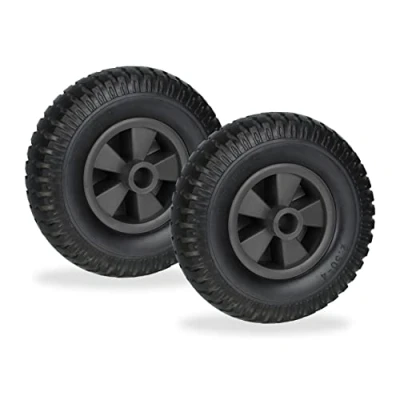 Afbeelding van Relaxdays kruiwagenwiel 2.50 4 set van 2 kruiwagenband zwart reservewiel rubber