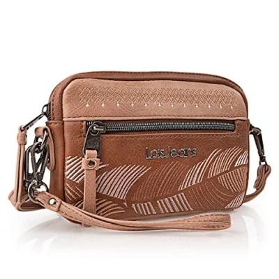 Afbeelding van Lois Portemonnee Dames Klein Tassen van Synthetisch Leermateriaal tas met Verstelbare Riem. Mobiel Duurzaam Voorvak Crossbody Leer Lois, Bruine