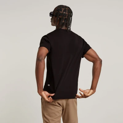 Afbeelding van G STAR Stacked OLD Skool LOGO Tshirt print, Heren, Maat: Small, Dk black