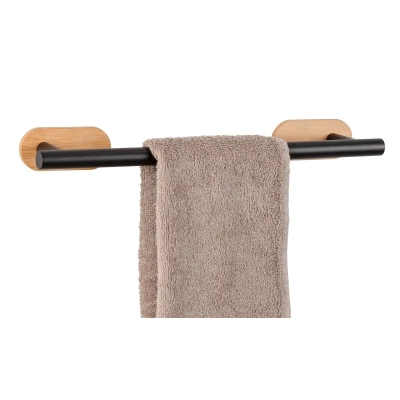 Afbeelding van Wenko Orea Turbo Loc Bamboo handdoekhouder 40cm zwart mat