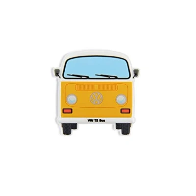 Afbeelding van VW T2 Bus Rubber Magneet Voorkant/oranje