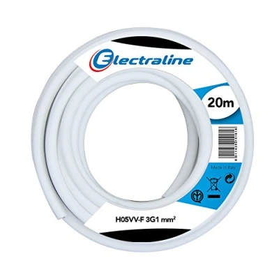 Afbeelding van Electraline 11725, kabelrol, H05VV F, 3G1 mm², lengte 20 m, Wit