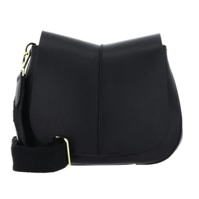 Afbeelding van GIANNI CHIARINI Leren schoudertas Helena Round Crossbody Bag Nero zwart
