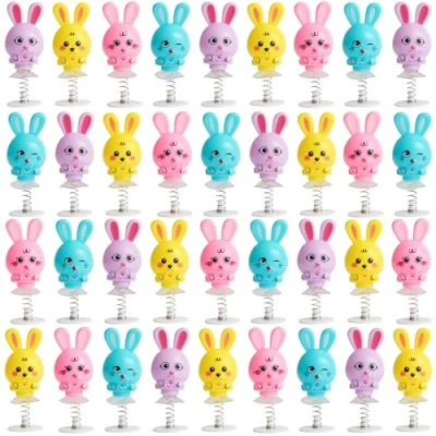 Afbeelding van THE TWIDDLERS 36 Bunny Spring Up Pop Speelgoed voor Kinderen, 6cm Konijn Verjaardag Pasen Feestartikelen, Multipack Goody Bag Vullers en Geschenkset