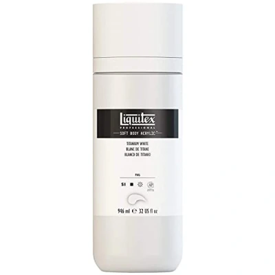 Afbeelding van Liquitex 1946432 Professionele Acrylverf Soft Body Kunstenaarsverf in romig dekkende consistentie, hoge pigmentatie, lichtecht &amp; niet verouderend, 946ml fles Titaanwit