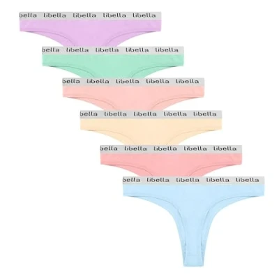 Afbeelding van Libella String dames katoenen onderbroek met lage taille 6 stuks 3207, meerkleurig 7, L