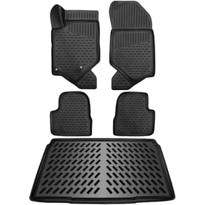 Afbeelding van ELMASLINE 3D rubberen matten + kofferbakbekleding set voor Opel Corsa F 2019 2025 (past niet in elektrische en hybride !!!) hoge rand design vloermatten
