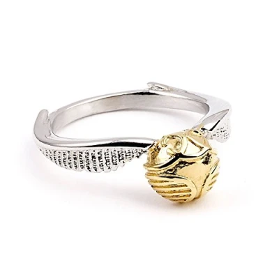 Afbeelding van Harry Potter Ring Golden Snitch M zilverkleurig/goudkleurig, van metaal, in geschenkverpakking.