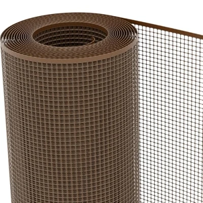 Afbeelding van TENAX Kunststof net Quadra 10, bruin, 1,00 x 5 m, multifunctioneel beschermingsnet voor balkons, terrassen, poorten en hekken