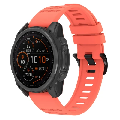 Afbeelding van QuickFit Stripe Siliconenbandje voor de Garmin Watch 22 mm aansluiting Oranje imoshion bandje Geschikt Approach S60, Fenix
