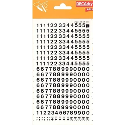 Afbeelding van APLI DD7F Zwart overdraagbare nummers 6 mm 256 tekens
