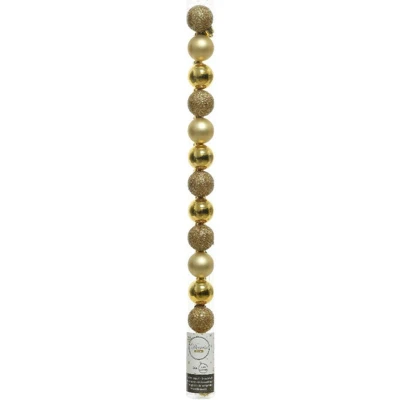Afbeelding van Decoris mini kerstballen 14x st goud 3 cm kunststof Kerstbal